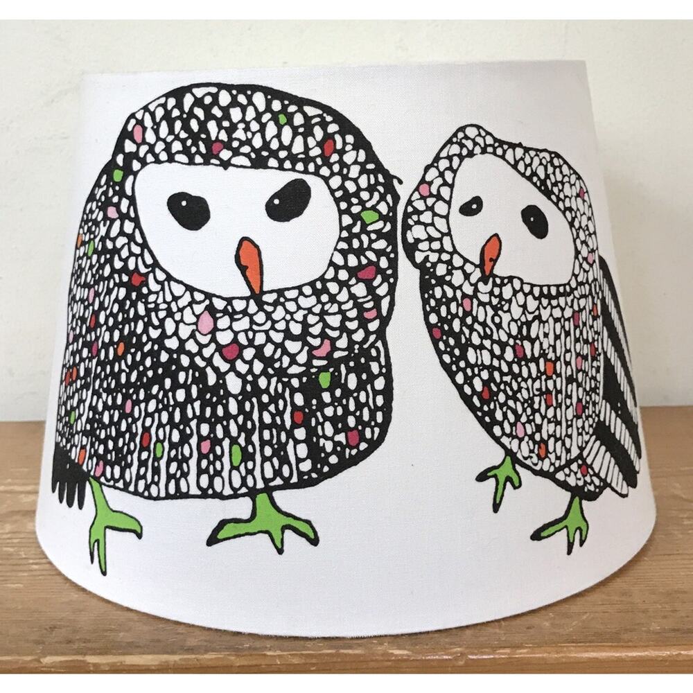 IKEA Gulort Owls Owl Drawing RARE Discontinued Retired Lamp Shade 9.5"